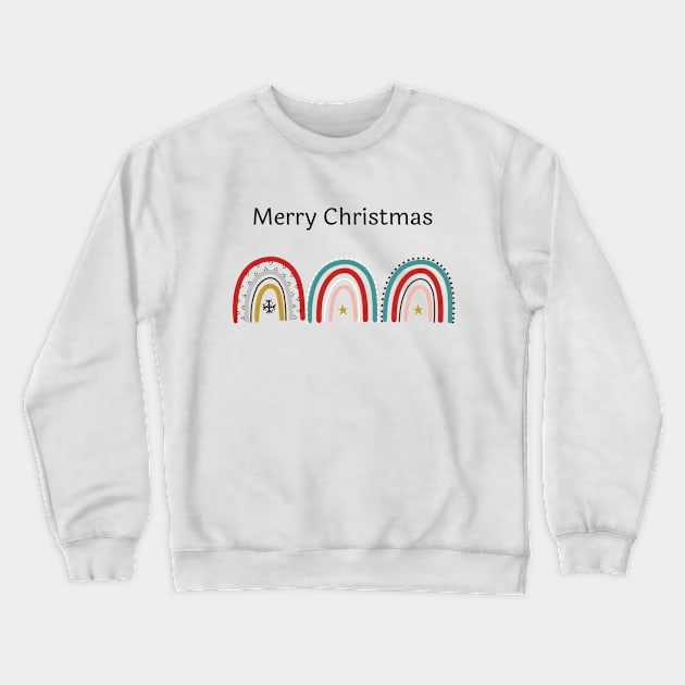 merry christmas cute rainbow gift Crewneck Sweatshirt by Ashden